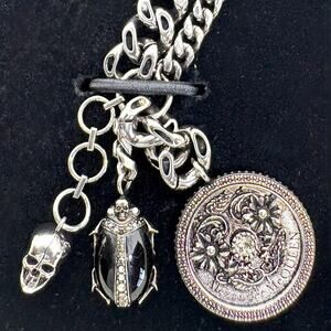 Alexander Mcqueen Mcbeetle and Medallion Charm Bracelet